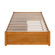 Barcelona Twin XL Panel Platform Bed with 2 Storage Drawers in Light Toffee