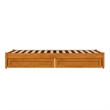 Barcelona Twin XL Panel Platform Bed with 2 Storage Drawers in Light Toffee