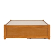 Barcelona Twin XL Panel Platform Bed with 2 Storage Drawers in Light Toffee