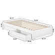 Barcelona Twin Panel Platform Bed with 2 Storage Drawers in White