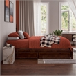 Barcelona Full Panel Platform Bed with 2 Storage Drawers in Walnut