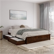 Barcelona Queen Panel Platform Bed with 2 Storage Drawers in Walnut