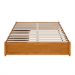 Barcelona Queen Panel Platform Bed with 2 Storage Drawers in Light Toffee