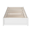 Barcelona Twin XL Solid Wood Panel Platform Bed with Twin XL Trundle in White