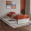 Barcelona Twin XL Solid Wood Panel Platform Bed with Twin XL Trundle in White