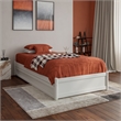 Barcelona Twin XL Solid Wood Panel Platform Bed with Twin XL Trundle in White
