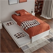 Barcelona Twin XL Solid Wood Panel Platform Bed with Twin XL Trundle in White