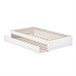 Barcelona Twin Solid Wood Panel Platform Bed with Twin Trundle in White