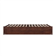 Barcelona Full Solid Wood Panel Platform Bed with Twin Trundle in Walnut