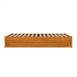 Barcelona Full Solid Wood Panel Platform Bed with Twin Trundle in Light Toffee