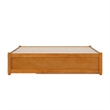 Barcelona Full Solid Wood Panel Platform Bed with Twin Trundle in Light Toffee