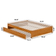 Barcelona Full Solid Wood Panel Platform Bed with Twin Trundle in Light Toffee