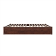 Barcelona King Solid Wood Panel Platform Bed with Twin XL Trundle in Walnut
