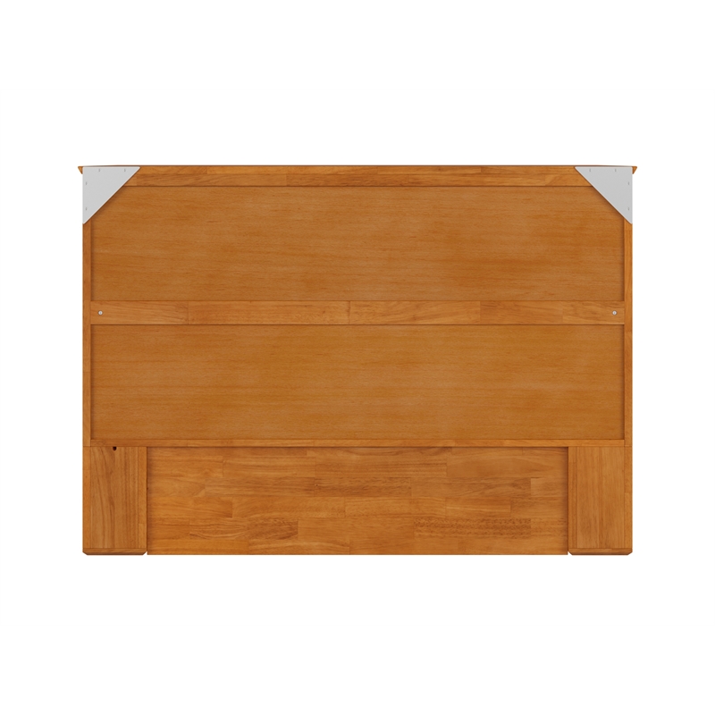 Hamilton Solid Wood Full Murphy Bed Chest w/Mattress and Storage in Light Toffee