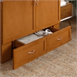 Hamilton Solid Wood Full Murphy Bed Chest w/Mattress and Storage in Light Toffee