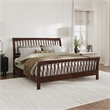 Orleans King Wood Low Profile Platform Bed with Matching Footboard in Walnut