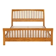 Orleans King Wood Low Profile Platform Bed w/ Matching Footboard in Light Toffee