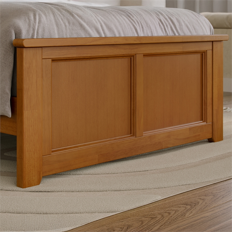 Madison Twin XL Wood Foundation Bed with Matching Footboard in Light Toffee