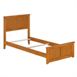 Madison Twin XL Wood Foundation Bed with Matching Footboard in Light Toffee