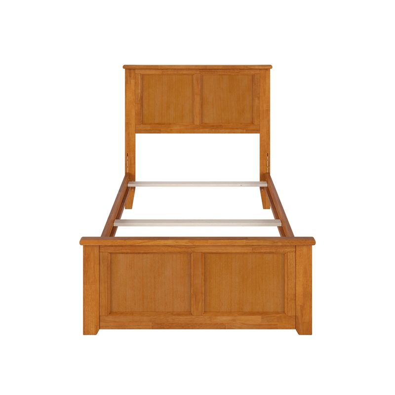 Madison Twin XL Wood Foundation Bed with Matching Footboard in Light Toffee