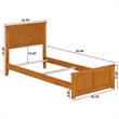 Madison Twin XL Wood Foundation Bed with Matching Footboard in Light Toffee