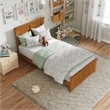 Madison Twin Wood Foundation Bed with Matching Footboard in Light Toffee