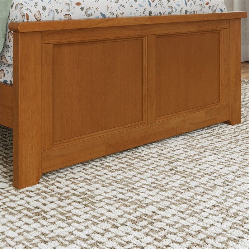 Madison Twin Wood Foundation Bed with Matching Footboard in Light Toffee