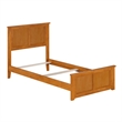 Madison Twin Wood Foundation Bed with Matching Footboard in Light Toffee