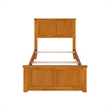 Madison Twin Wood Foundation Bed with Matching Footboard in Light Toffee