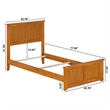 Madison Twin Wood Foundation Bed with Matching Footboard in Light Toffee