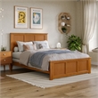Madison Full Wood Foundation Bed with Matching Footboard in Light Toffee