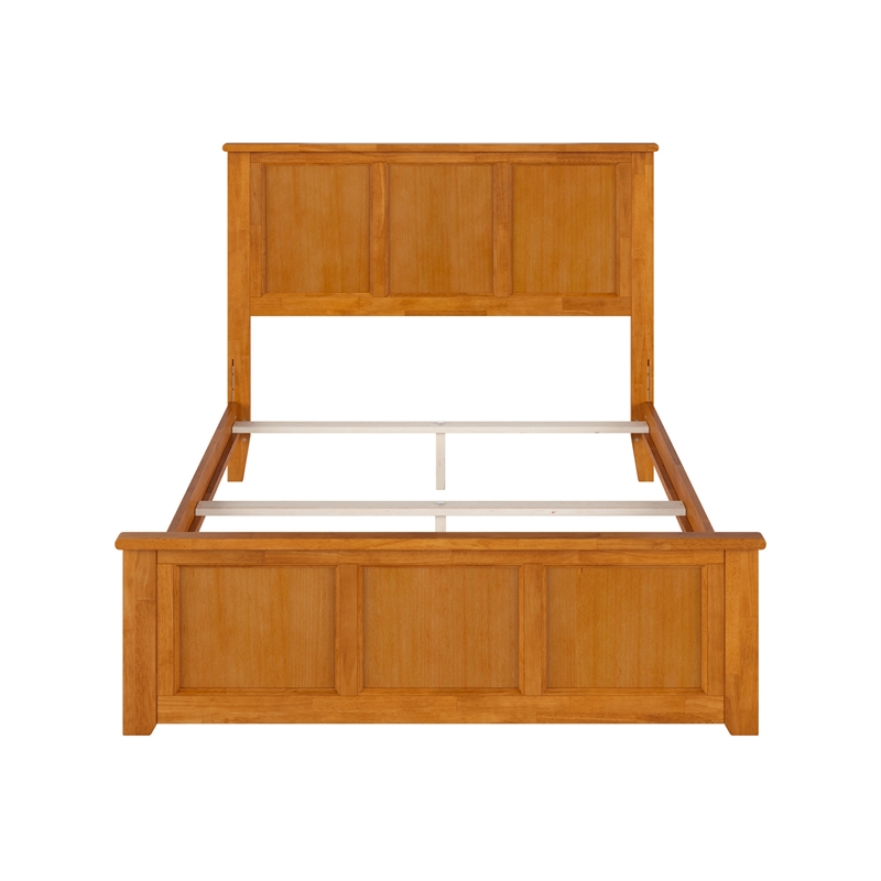 Madison Full Wood Foundation Bed with Matching Footboard in Light Toffee