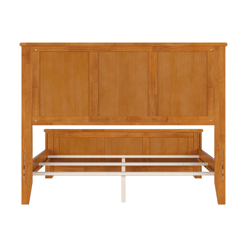 Madison Full Wood Foundation Bed with Matching Footboard in Light Toffee