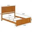 Madison Queen Wood Foundation Bed with Matching Footboard in Light Toffee
