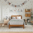 Orlando Twin Solid Wood Foundation Bed in Light Toffee
