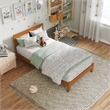 Orlando Twin Solid Wood Foundation Bed in Light Toffee