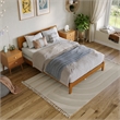Orlando Full Solid Wood Foundation Bed in Light Toffee