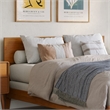 Orlando Full Solid Wood Foundation Bed in Light Toffee