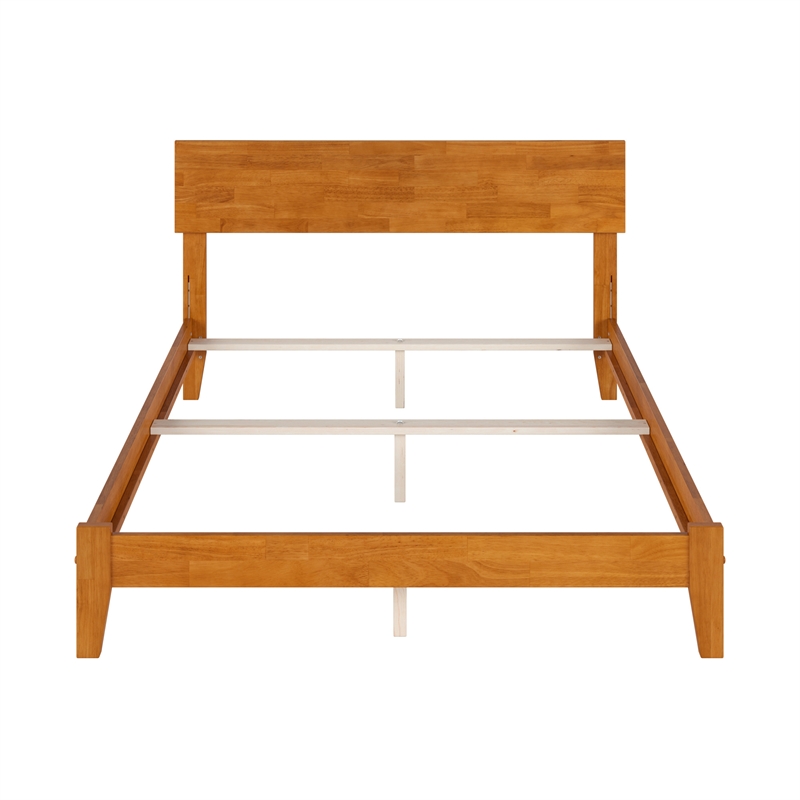 Orlando Full Solid Wood Foundation Bed in Light Toffee