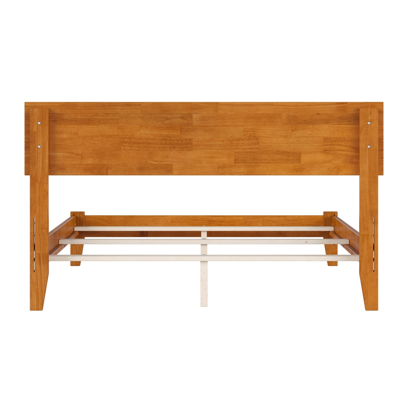 Orlando Full Solid Wood Foundation Bed in Light Toffee