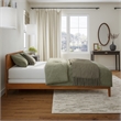 Orlando Queen Solid Wood Foundation Bed in Light Toffee