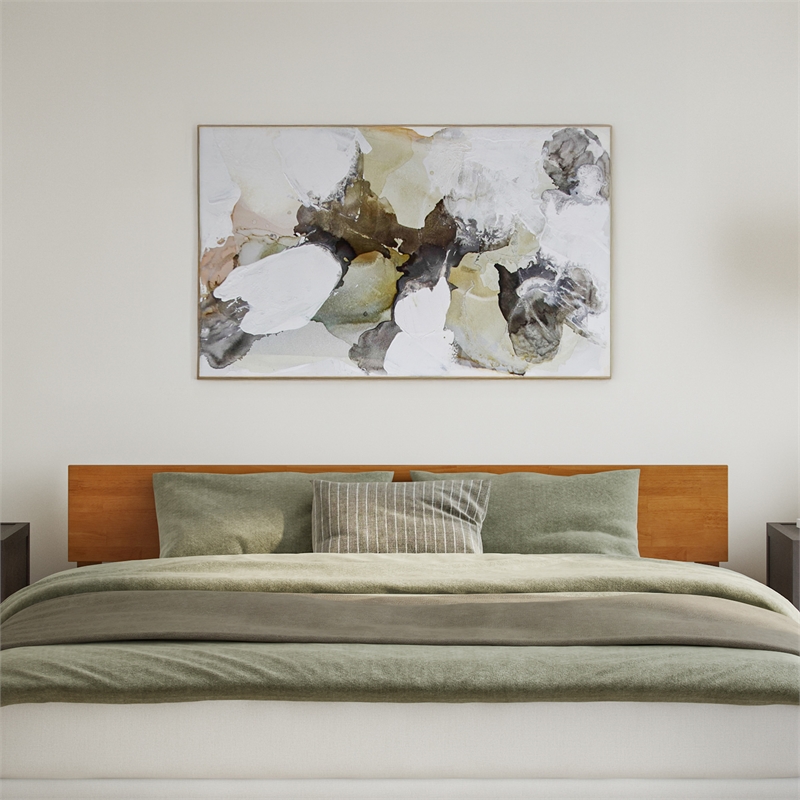 Orlando King Solid Wood Foundation Bed in Light Toffee