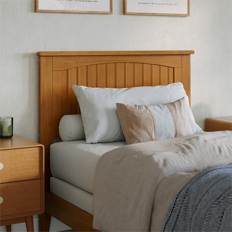 Nantucket Twin XL Solid Wood Foundation Bed in Light Toffee