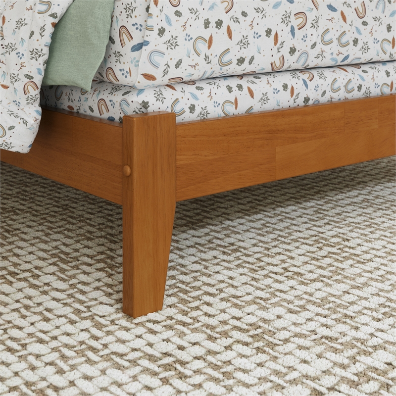 Nantucket Twin Solid Wood Foundation Bed in Light Toffee