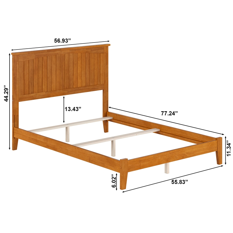 Nantucket Full Solid Wood Foundation Bed in Light Toffee