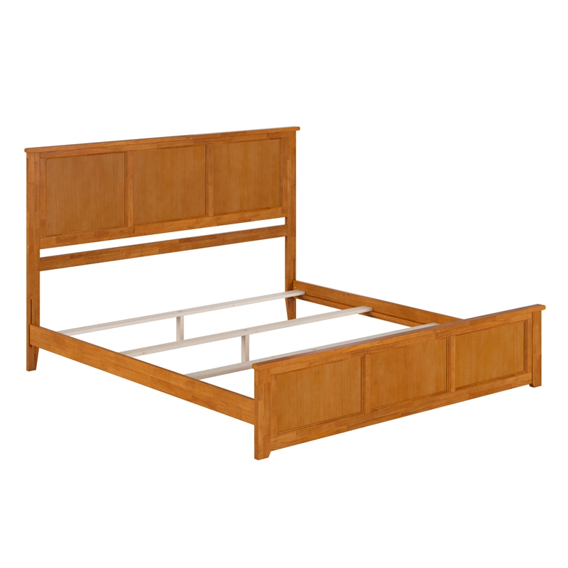 Madison King Wood Foundation Bed with Matching Footboard in Light Toffee