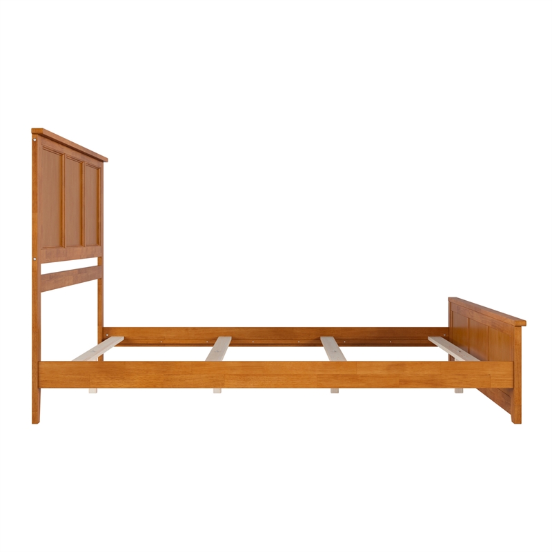 Madison King Wood Foundation Bed with Matching Footboard in Light Toffee