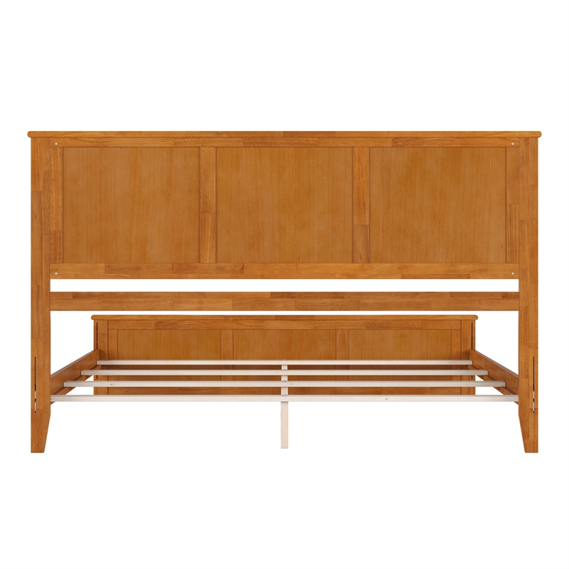 Madison King Wood Foundation Bed with Matching Footboard in Light Toffee