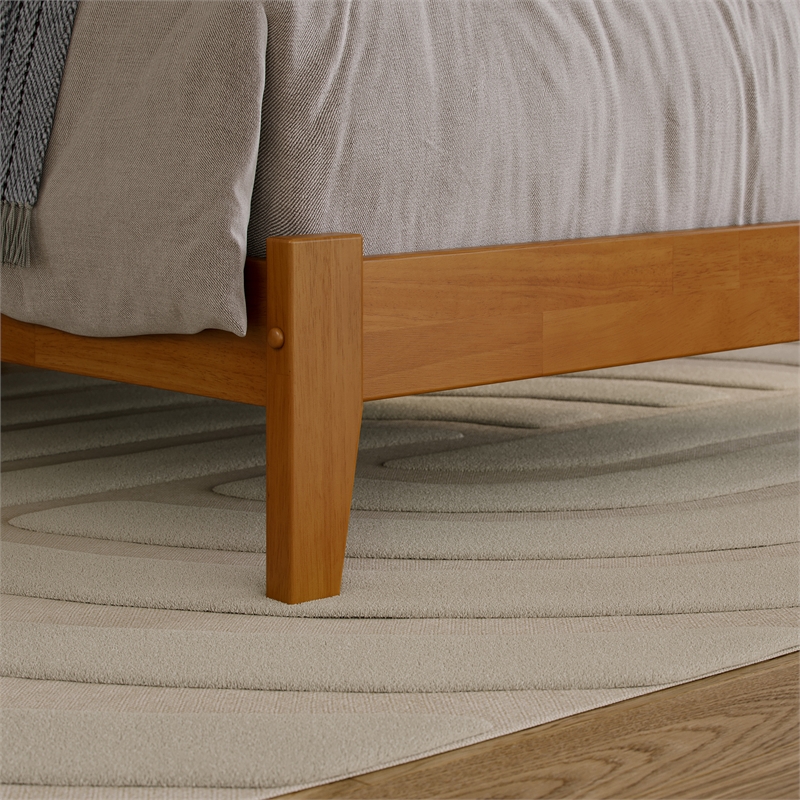 Madison Twin XL Solid Wood Foundation Bed in Light Toffee