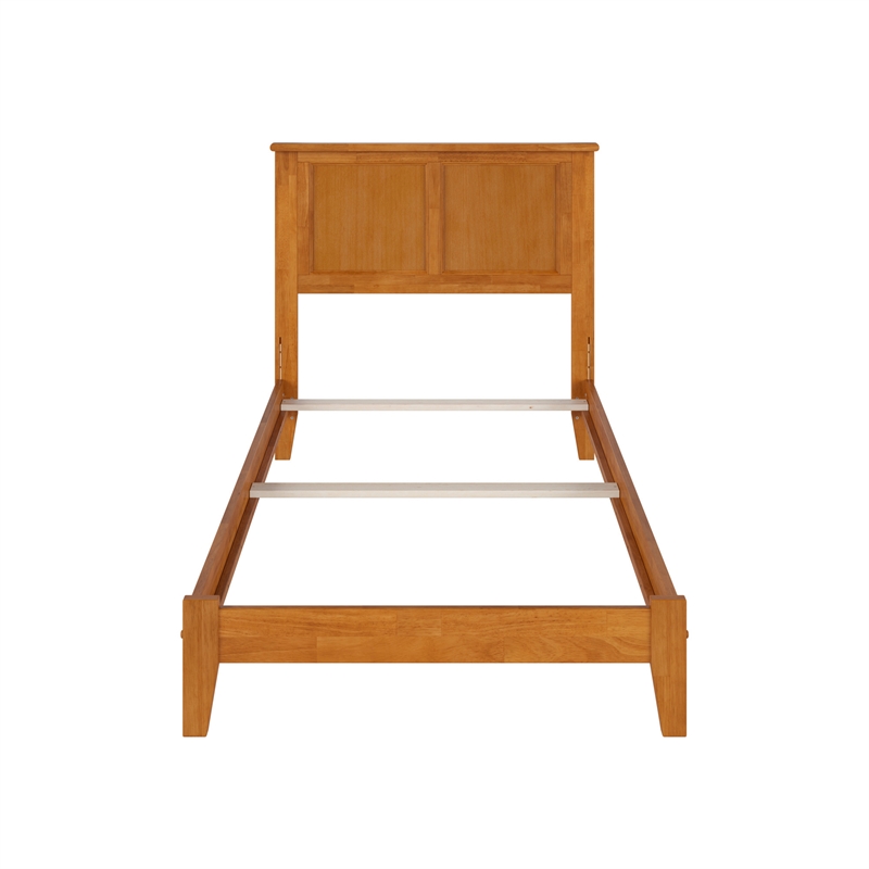 Madison Twin XL Solid Wood Foundation Bed in Light Toffee
